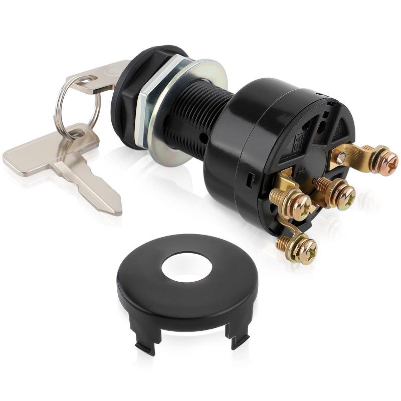 Carbbia Ignition Key Switch 12 Volts Starter Switch for Club Car DS 1996-up Gas Golf Cart, Turf Carryall I and II, XRT and Precedent, Replace 101826301, 1012505, On/Off Style - Image 1